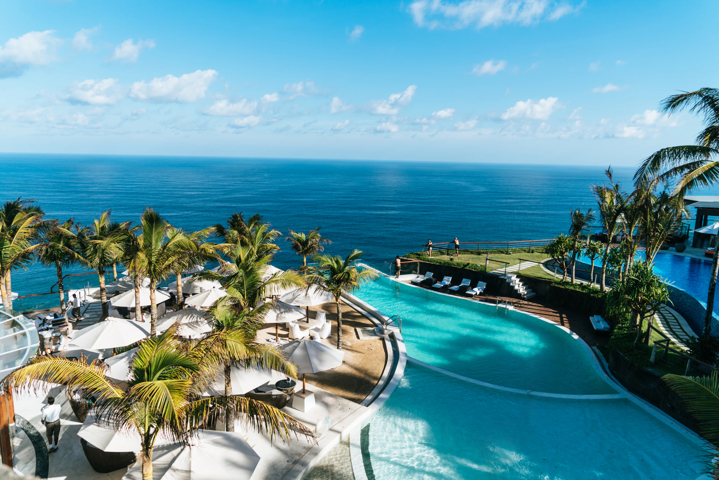 Calm coastal resort overlooking the water